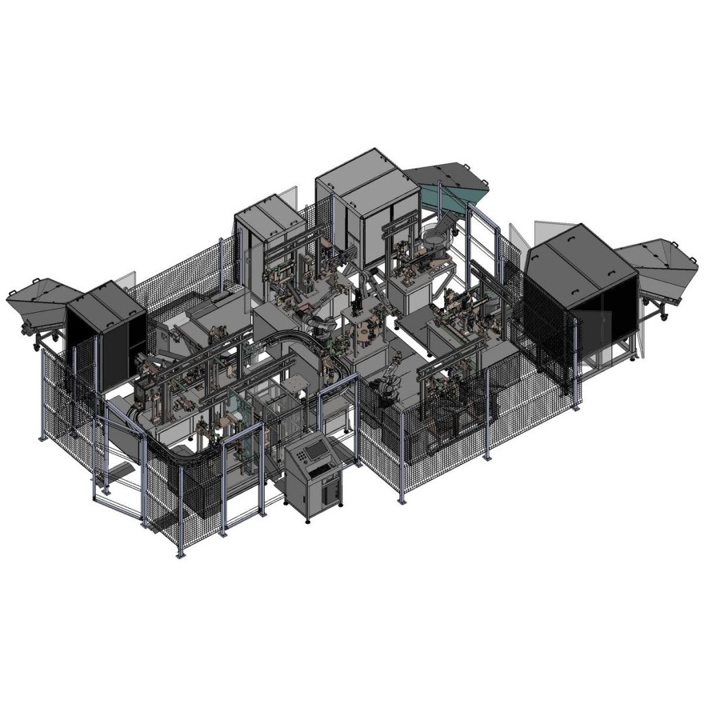 Impianto per l’assemblaggio di componenti e il controllo qualità